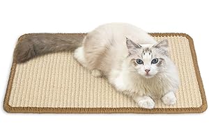 FUKUMARU Tappetino Tiragraffi per Gatti in Sisal Naturale, 50 x 30 cm, Tiragraffi Divano Antigraffio, Tiragraffi Orizzontale, Ideale per Divani, Mobili e Pareti. Colore Beige.