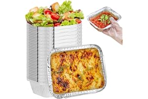 COZTIE 50 Stück Aluschalen Grill, Alu Grillschalen, Fettauffangschale, Tropfschalen indirektes Grillen Aluminium Tropfschalen Veggie Aluschalen Grillschalen für Backen Braten Kochen 600 ml 17 x 13 x 5 cm