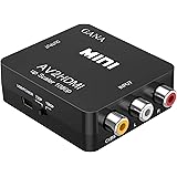 RCA to HDMI, GANA 1080P AV to HDMI Video Converter Mini RCA Composite CVBS Adapter Supporting PAL/NTSC with USB Charge Cable 