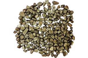 Indian Consigners Natural Crushed Polished Tumbled Gem Stone Chips, Decoration & Healing Crystals (Pyrite)