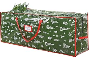 Falflor 7.5Ft Christmas Tree Storage Bag Holiday Decor Xmas Tree Bag Waterproof Christmas Tree Bag Durable Storage Bag with Carry Handles Zipper for Christmas Trees(Green)
