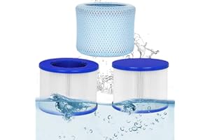 Luazuri Ersatz Filterkartuschen für Spa Filter,Whirlpool Filter for Inflatable Hot Tubs & Massage Pools Compatible with All RELXTIME, ALEKO, Wejoy, Aquaspa Hot Tub (2 Filters + 1 Filter Bags)