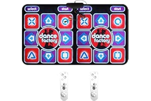 Bomoya Double Dancing Mat, Double User Wired Dance Mat, Game Non-Slip with 2 Remote Controller Multi-Function for PC,Double D,Yoga Mat for Chance Mat Game,Multi-Function Games & Levels Dancer Blanket,