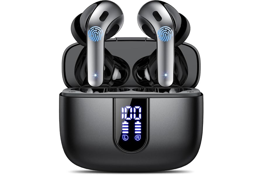 Auriculares Inalámbricos Bluetooth, Auriculares Bluetooth 5.3, 4 Mic con Reducción de Ruido ENC, 50H con Graves, Cascos