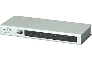 ATEN 4K HDMI 4-Port Switch VS481B, 340MHz, HDCP 2.2 compatible, Auto switching, Built-in bi-directional RS-232, Supports Dolby True HD and DTS HD Master Audio, UK, 1 KVM Market Leader