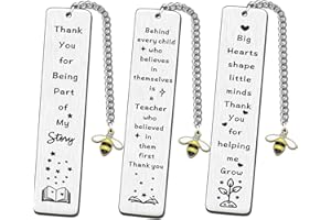 FMCC 3PCS Teacher Gifts Bookmark Thank You Teacher Gifts for Women Men Personalised Teacher Gifts Thank You for Part of My Stroy