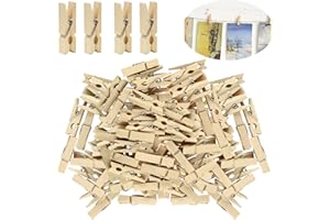 ASIDE 400 x Mini Pinzas de Madera, 25 mm Natural Pinzas pequeñas para Ropa de Madera Real, Pinzas de Madera Pequeñas, Pinzas Decorativas para Bricolaje, Manualidades, Colgar Fotos, Postales, Cuadros