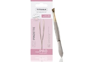 TITANIA pincett av Solingen (8 cm, förgylld) • Tillverkad i Tyskland • Ögonbrynspincett för plockning • Extra exakt • Guldpläterad spets