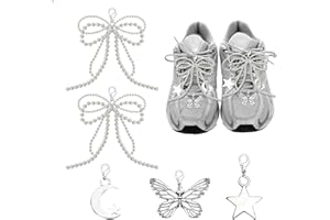 Cosmeria 5 pezzi di perline Arco Sneaker Charms – Elegante decorazione di scarpe per sneakers, flat e stivali, Bowknot lacci accessori da donna, multicolore, L