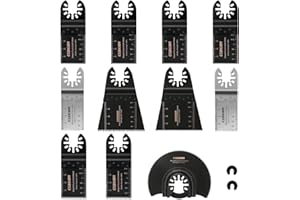 CGBOOM 13tlg Multitool Sägeblätter Set Multifunktionswerkzeug Zubehör Sägeblatt Holz Kunststoff Metall Oszillierendes Zubehör Set Multitool Werkzeug Mix Klingen Kompatibel mit Fein, Bosch, Makita