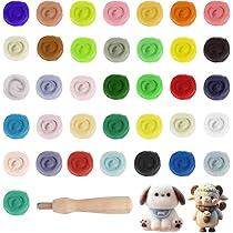 Kit Lana Cardata Per Infeltrimento - 40 Colori, 3g Ciascuno, Con Aghi In Legno, Per Fai Da Te - Foto 2