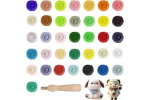 Xmart Filzwolle Set 36 Farben je 3 Gramm Märhenwolle Filzen Starterset Filzset mit Filzwolle Werkzeu Nadelfilzen Set für Anfänger Nassfilzen und Trockenfilzen DIY Handarbeiten und Dekoration