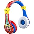 eKids Super Mario Wireless Bluetooth Portable Kids Headphones with Microphone, Volume Reduced to Protect Hearing Rechargeable Battery, Adjustable Kids Headband for School Home or Travel