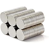 Elsatsang 50pcs 10mm x 1mm N35 Series Rare Earth Neodymium Super strong Magnet  Craft Models（Silver）