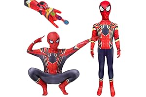 Zoriwn Spidermann Kostüm Kinder,mit Launcher Shooter,Superheld für Kinder 3D Anime Anzug Suit Bodysuit,Cosplay Karnevalsparty Halloween Maskerade Party Urlaubsparty