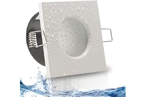 ‎TRENDLIGHTS24 trendlights24 Aqua Base Decken Einbaustrahler eckig IP65-1er Set ultra flach 50 mm LED Spots 5W 230V Neutralweiß - Weiß Einbauleuchte