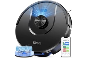 ‎TIKOM Tikom Saugroboter mit Wischfunktion, 6000Pa Staubsauger Roboter mit LiDAR Navigation, 150Min Max, APP Steuerung, 14 No-Go-Zonen, Saug und Wischroboter für Tierhaare, Teppiche und Hartboden(L8000 Pro)