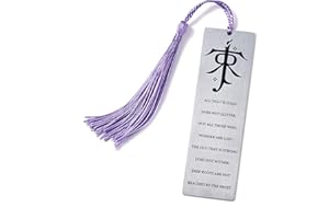 MELIX HOME Tolkien Lord of Rings Merchandise Bookmark LORT Gifts Segnalibri in acciaio inox con nappa per gli amanti dei libri, Hobbit, collezione merch regalo