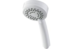 Triton Showers Showerhead | Bathroom Accessory | Water | 3 Spray Patterns | High Pressure Shower Heads | Lara | White Finish | Head Set | Shower Accessories