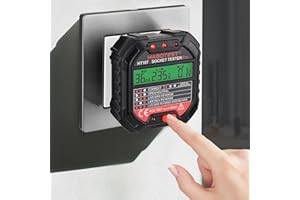 WOWLELA Socket Tester UK, Circuit Testers Rcd Plug Tester Mains Outlet Tester with LCD Display Digital Electrical Voltage Tester for Socket Test Safety Inspections 90-250v, HT107E