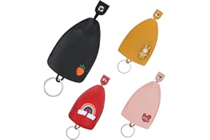AfitLulu 4 Pieces Car Key Case Creative Pull Out Style Key Sleeve for House Keys, Car Key Holders, PU Leather Key Bag Key Sleeve for Handbags, Fashionable Key Pouch for Women and Men