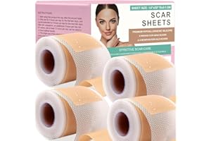 GRUNDA 4 Rouleaux Feuilles de Silicone Pour Cicatrices, Feuilles de Cicatrice en Silicone(1,6"X59"-1.5M), Silicone Scar Sheets Pas de Coupe NéCessaire, Pour RéParer Diverses Cicatrices Non Ouvertes