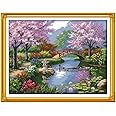 Irfora DIY Handmade Needlework Counted Cross Stitch Set Embroidery Kit 14CT Beautiful Scenery of Park Pattern Cross-Stitching 57 * 45cm Home Decoration