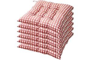 AGDLLYD Cuscino Sedia 40x40, Cuscini da Sedia Trapuntati, Morbido Cuscino per Sedia Cucina da Giardino 40x40x7cm, Disponibile in Tanti Colori Diversi (Arancione, 6 Pezzi)