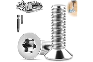 XRXYMQ 25 Stück Senkkopfschrauben M6 x 16 mm Senkkopf M6 Senkkopfschrauben Edelstahl A2 V2A mit Innensechsrund/Torx Schrauben für Geräte Maschinen Möbel