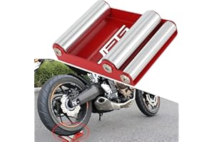 JFG RACING Motorrad Rollenständer Radreinigung Rollenständer für Reifenreinigung & Kettenschmierung - GRoller Medium Bikes < 220.0 kg & Reifenbreite <180mm Rot