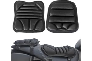 DJOWYH Lot de 2 coussins de siège en gel 3D confortables pour moto | Selle en gel pour moto, passager, non gonflable, anti-stress, anti-vibrations