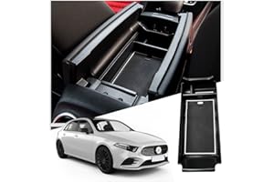 ‎RUIYA Ruiya Kompatibel mit Mercedes-Benz A-Klasse W177 V177 2019-2025 2026 Mittelkonsole Aufbewahrungsbox, Armlehne Organizer Tray Mittelarmlehne Handschuhfach Mittelkonsole Organizer A-Klasse Zubehör