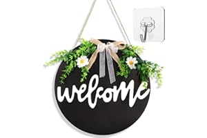 EZESO Cartello rotondo di benvenuto/Hello/Sweet Home in legno per porta d'ingresso, decorazioni per la casa di benvenuto, soggiorno, matrimonio, regalo per la casa