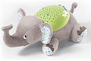 SUMMER INFANT SwaddleMe Dispositivo Calmante Slumber Buddies (Elefante Grigio/Verde) – Proiettore di Luce Notturna con Canzoni e suoni Rilassanti