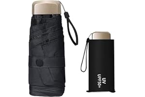 Jzhen Mini Ombrello Portatile,Ombrello Pieghevole Piccolo Ombrello Compatto Antivento,Doppia-Uso Ombrello da Sole/Pioggia,UPF>50+