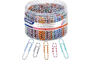 ‎VINACO Vinaco Büroklammern Bunt, 450 Stück Groß Büroklammern 50mm & Büroklammern 32mm, Büroklammern Verschiedene Größen, Langlebig und Rostfrei Bueroklammern Gestreift für Haus, Schule und Büro