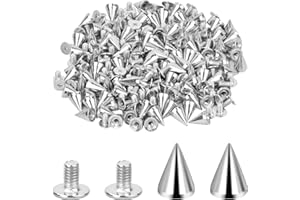 Jinlaili 100 Pièces Rivet Cône, 7 * 10 cm Clous Conique, Rivet Metal Antirouille, Rivet Cône Cuir, Anti-Corrosion Rivets, Cool Rivets Punk, Rivets Cuir Antirouille, Rivets à Vis Forme de Cône, Argent