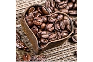 levandeo Tableau en verre 30 x 30 cm Cœur Verre Cuisine Grains de Café Décoration