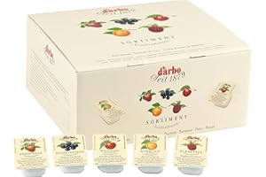 Darbo, Confetture Spalmabili Assortite, Mix di Marmellate Monoporzione al Lampone, Fragola, Albicocca, Ciliegia e Mirtillo Nero, 100 Confetture da 25 g, 20 Porzioni per Gusto, Formato Convenienza