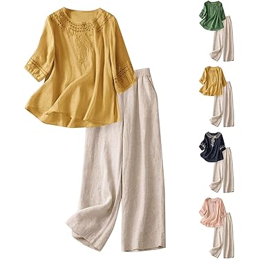 OVARA Tenues D'été 2 Pièces Pour Femme, Short Décontracté Et Haut