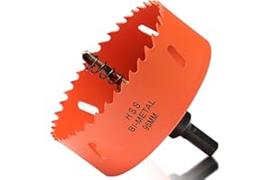 ITOOLFIRM Sierra perforadora bimetálica de 95 mm, broca perforadora para madera y metal, corona redonda bimetálica con profundidad de corte de 35 mm para acero, hierro fundido, aluminio, paneles de yeso