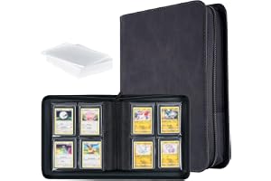 Tolesum Samlarkortsalbum med Toploader för 112 toppladdare med 10 toppladdade kort, pärm med 4 fack och fickor för styva Toploader kort (3"x4"), mapp med Toploader för TCG, MTG, kortalbum
