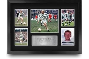 HWC Trading FR A3 Jimmy Johnstone Celtic Printed Memorabilia Signed Autograph Photograph Display for Football Fans and Supporters - A3 Framed