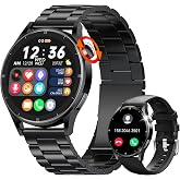 JELLOO Akıllı saat, erkek, telefon fonksiyonlu, fitness saati, erkek kol saati, Android ve iOS 1,32 in&ccedil; HD yuvarlak dokunmati