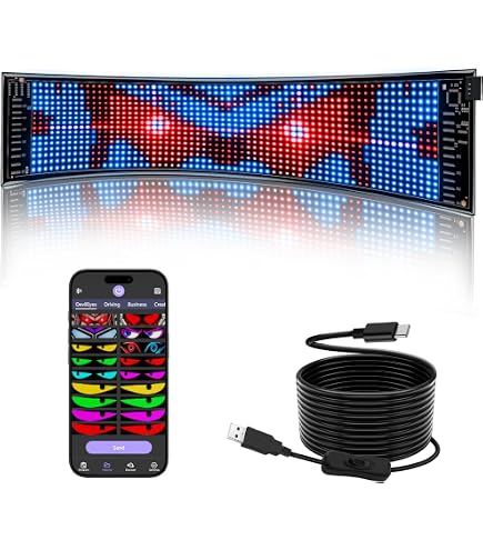 Bluetooth LED Display Sign Programmable LED Sign - 7.2x3.4 Inch ...