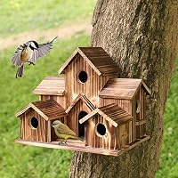 Großes Vogelhaus Eule Nistkasten | Schleiereule Nistkasten Holz Vogelhaus - Große Kreisförmige Öffnung, Handgefertigtes Vogelhaus Für Turmfalken Vögel Im Freien, Inklusive Befestigungsschrauben Vogelhaus Große Vögel