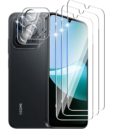 Pack De 3+2 Vidrio Templado Para Xiaomi Redmi 15 4G/5G, Protector De Pantalla 9H Y Protector De Lente De Cámara, Antiarañazos, Sin Burbujas Y Alta Transparencia