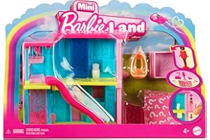 Barbie Mini BarbieLand Doll House Sets, Mini Dreamhouse with Surprise 1.5-inch Barbie Doll, Furniture & Accessories, Plus Elevator & Pool, 4Y+, HYF46