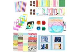 Leebotree Sofortbildkameras Kamera Zubehör Kompatibel mit Instax Mini 12 Sofortbildkamera beinhaltet Tasche/Album/Rahmenaufkleber/Eckaufkleber (Regenbogen)