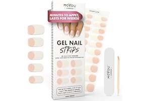 MOYOU LONDON Semi Cured Gel Nail Strips - 20 Pcs. Nail Wraps for Salon-Quality Manicure - Works with Any UV Lamp - Easy to Apply, Trim, & Remove Gel Stickers
